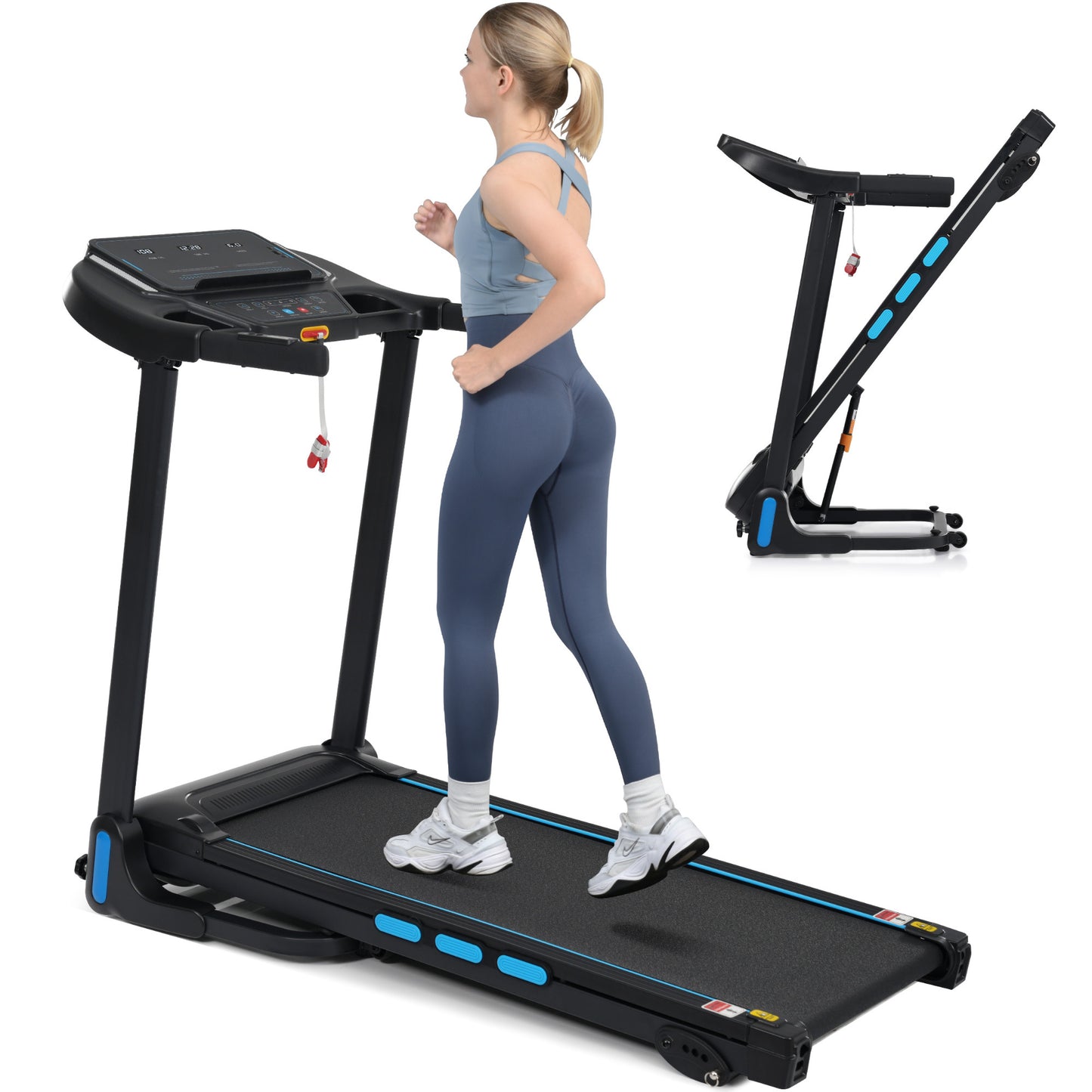 New Treadmills for Home, 3.5HP Hydraulic System Auto Foldable Treadmill with Incline,10MPH 350Lbs Weight Capacity Electric Treadmills with Heart Rate Sensors,Type C & USB Charge ,Bluetooth Speaker