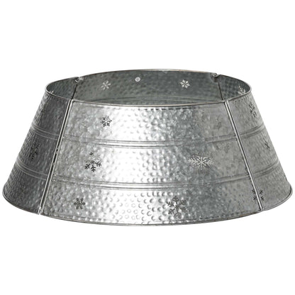 HOMCOM Christmas Tree Collar, Steel Tree Ring Skirt, Home Xmas Decoration for Christmas Tree, 26' x 26' x 9', Bright Silver