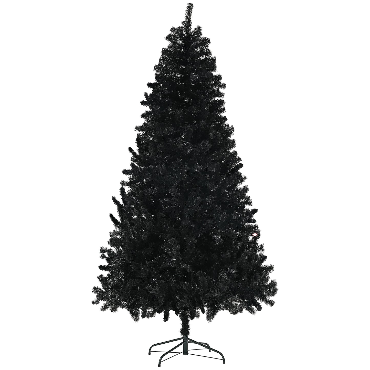 HOMCOM 7.5ft Tall Artificial Christmas Tree, Unlit Xmas Tree with 1346 Branch Tips, Auto Open, Steel Base, Holiday Décor for Home Office, Black