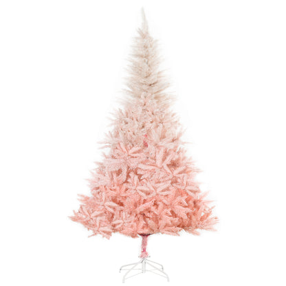 HOMCOM 6ft Unlit Spruce Artificial Christmas Tree with Realistic Branches and 800 Tips, Pink
