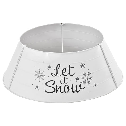 HOMCOM Christmas Tree Collar, Steel Tree Ring Skirt, Home Xmas Decoration for Christmas Tree, 26' x 26' x 9', White