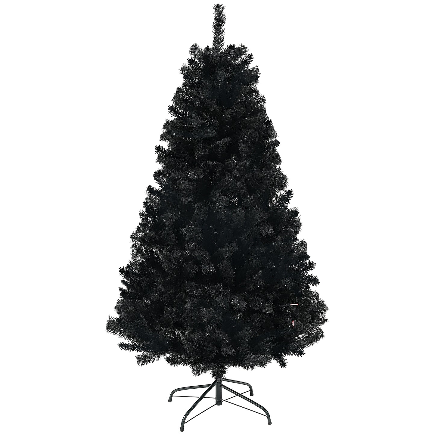 HOMCOM 6ft Tall Artificial Christmas Tree, Unlit Xmas Tree with 1000 Branch Tips, Auto Open, Steel Base, Holiday Décor for Home Office, Black