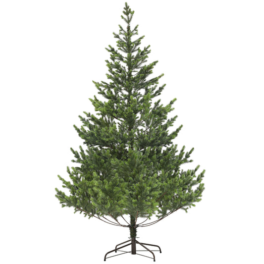 HOMCOM 7ft Artificial Christmas Tree, Sparse Realistic Cedar Tree with 2901 Tips, Easy Assembly, Hinged Xmas Tree for Home Office Holiday, Green