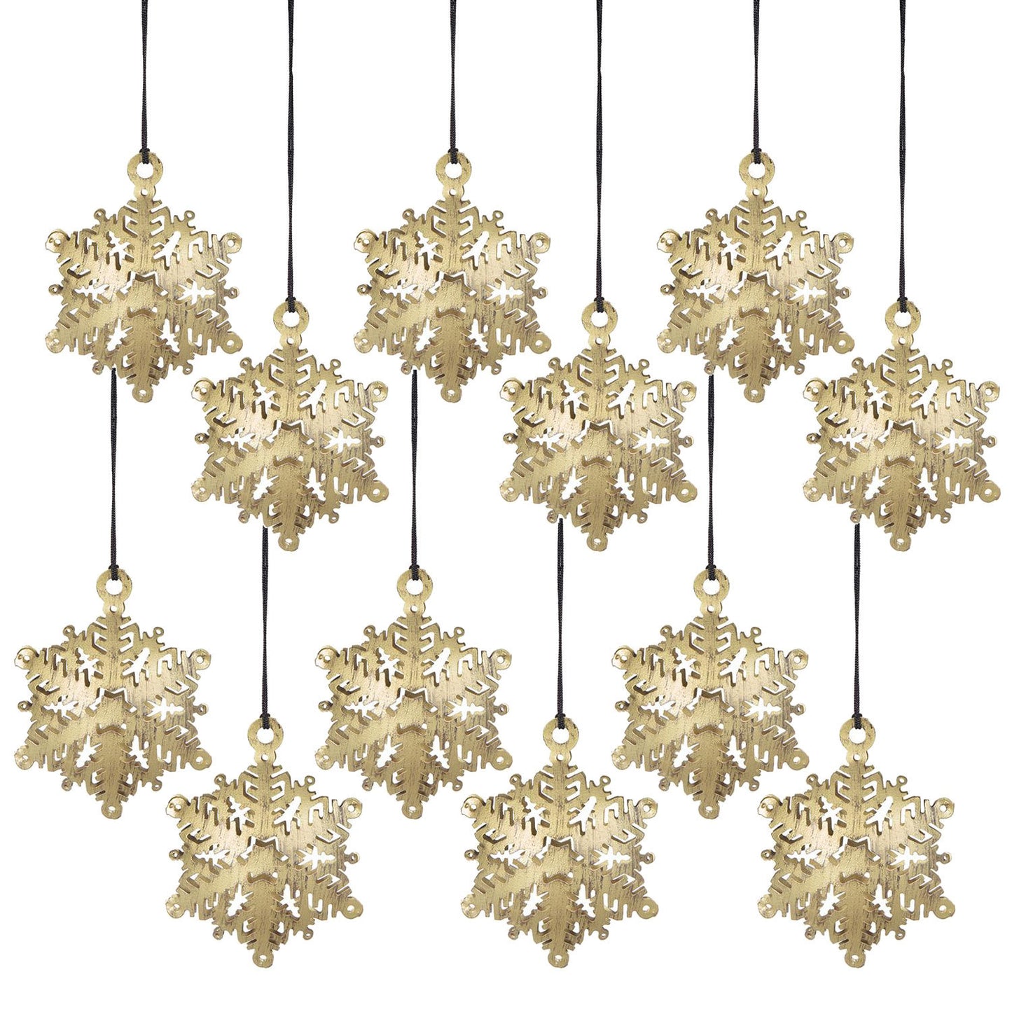 3.5x3.5' Snowflake Hanging Ornament, Hanging Home Decor Accents for Christmas Tree, Holiday Display, Set of 12