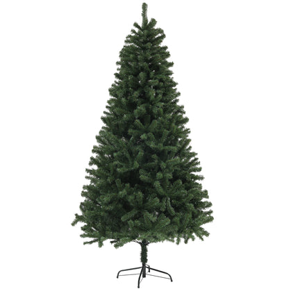 HOMCOM 7.5ft Artificial Christmas Tree, Xmas Tree with 1346 Branch Tips, Auto Open, Holiday Décor with Steel Base for Home Office, Green