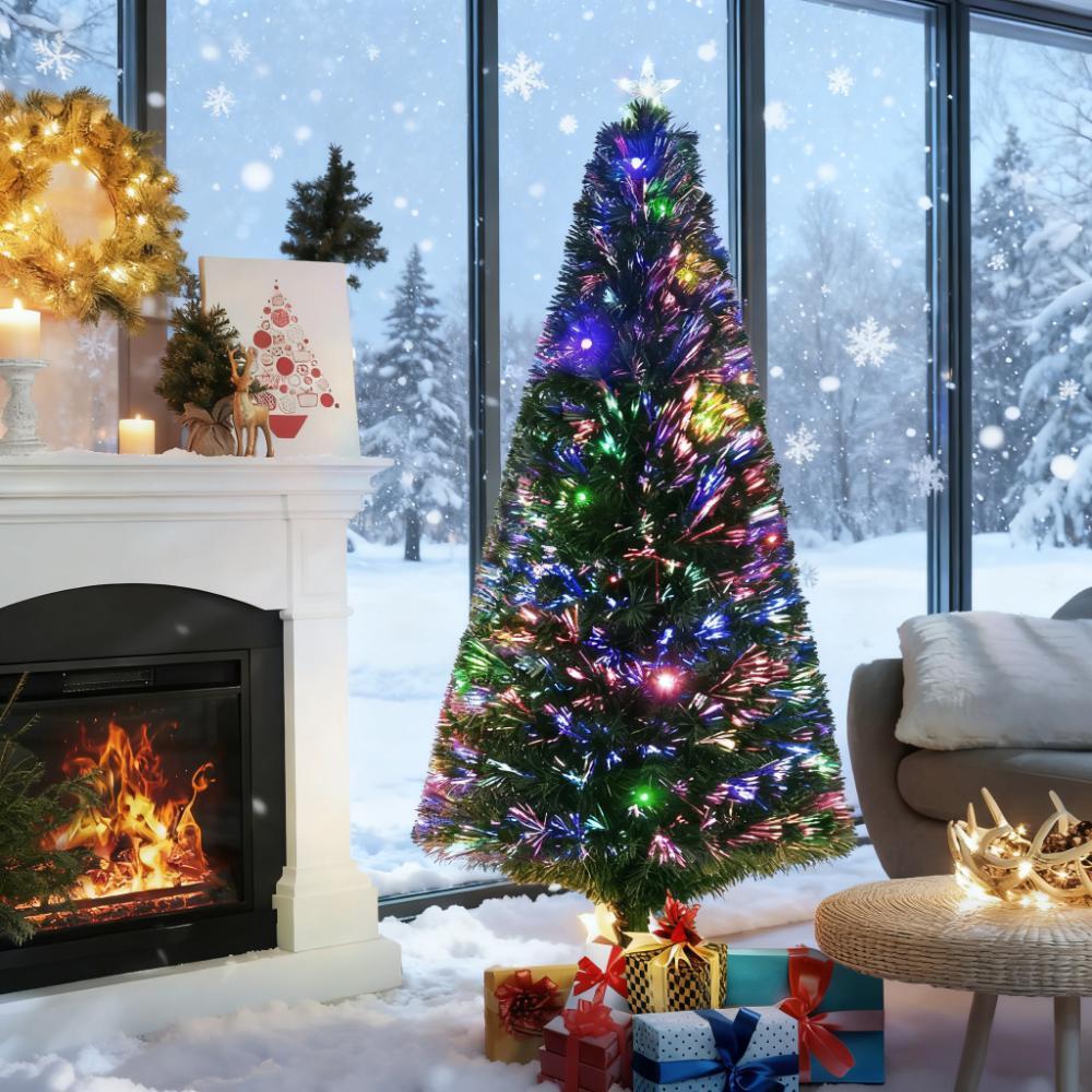 6' Tall Douglas Fir Pre-Lit Artificial Christmas Tree with Realistic Branches