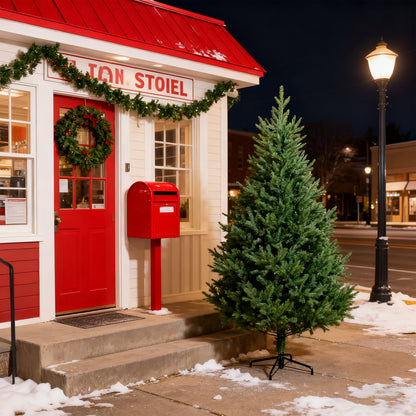 6FT Curved Christmas Tree – an 72-inch green Christmas tree featuring an irregular shape, dense branches, and a realistic appearance. This versatile piece works as both a Halloween and Christmas